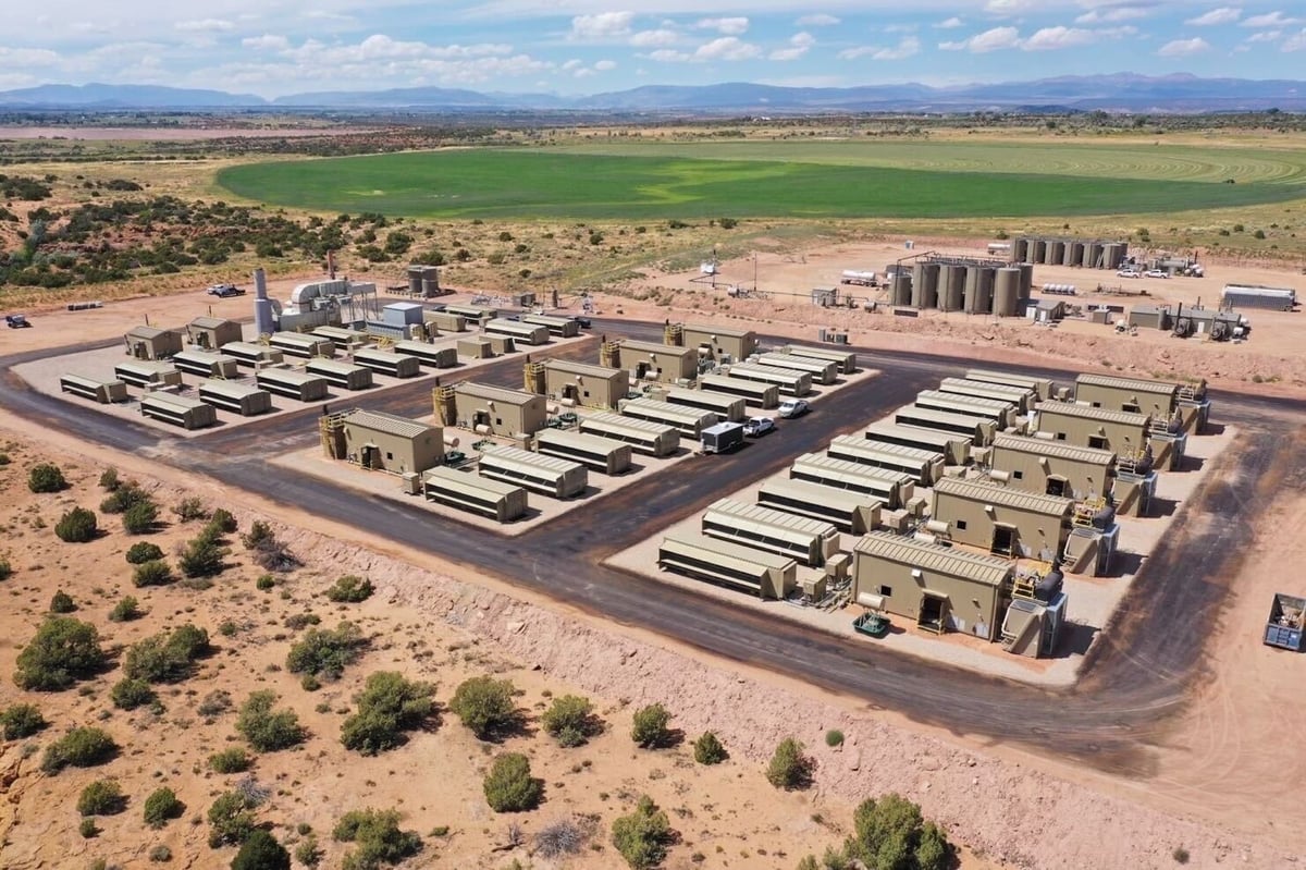 Aerial of Crusoe Modular Data Centers in the Uinta Basin